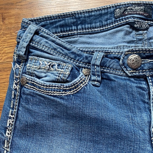 Silver jeans size 29 w 33 length low rise Tuesday baby boot - Picture 8 of 14